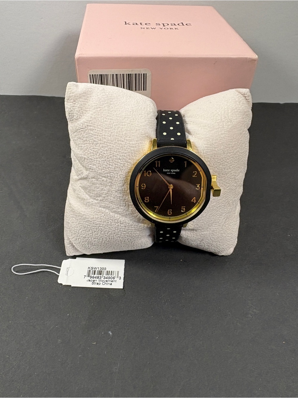 Kate Spade New York Park Row Watch Black Polka Dot New in Box KSW 1355 12MM Band - Picture 6 of 13